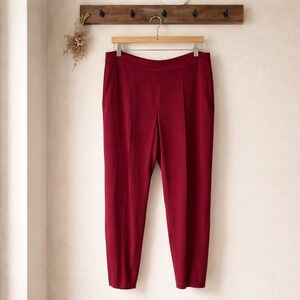 MAX MARA Size 6 label cut wine color with satiny tux accent stripe ankle length
